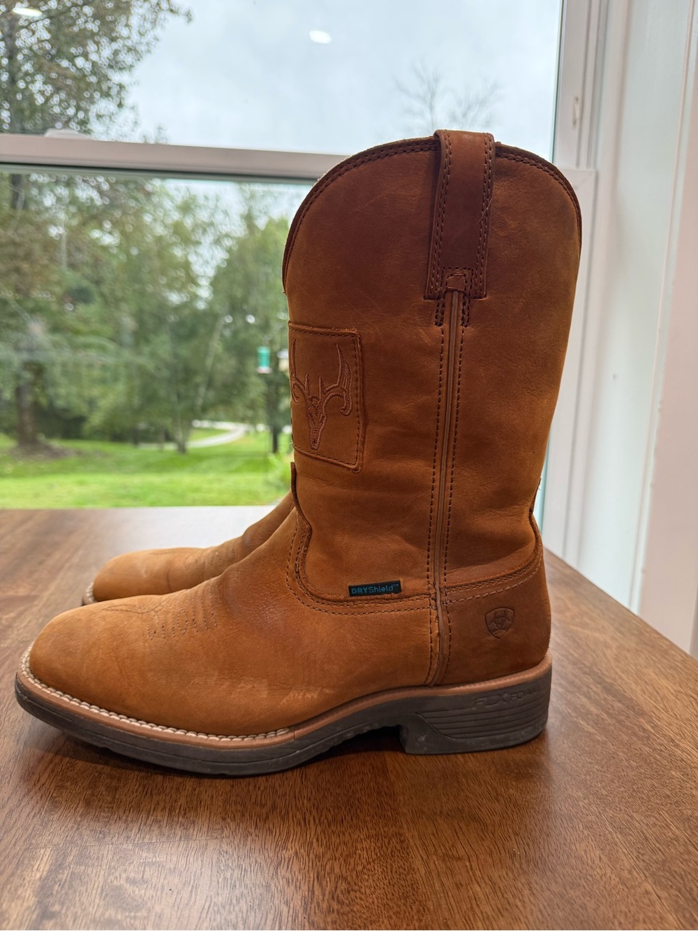 Ariat Men's Tan Western Pull-On Work Boots